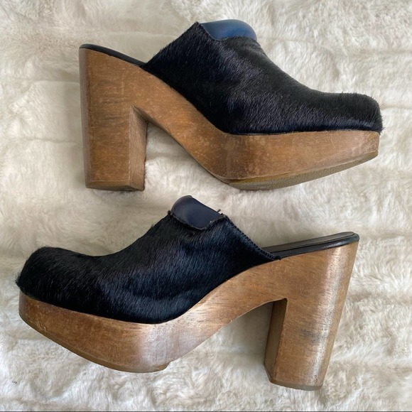 Rachel Comey Idolon Calf Hair & Leather Platform Mule Clogs - Picture 2 of 7